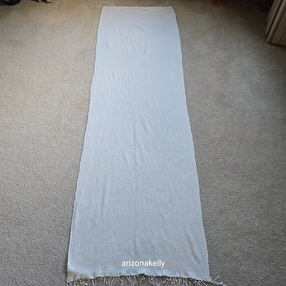 Silk/Cashmere Woven Scarf Ivory - Picture 7 of 13